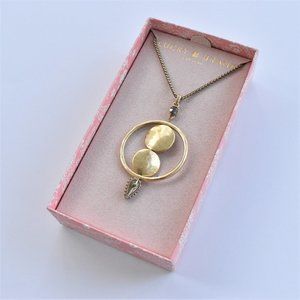 Lucky Brand Gold Tone Circle Pendant Necklace